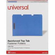 Universal 1/3 Tab Cut Letter Classification Folder - 8 1/2" x 11" - 3/4" Expansion - 2 Fastener(s) - 2" Fastener Capacity - Top Tab Location - Assorted Tab Position - Blue - 50 Box