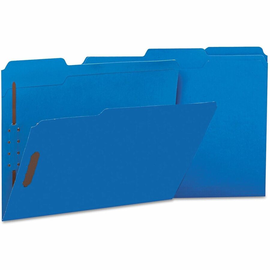Universal 1/3 Tab Cut Letter Classification Folder - 8 1/2" x 11" - 3/4" Expansion - 2 Fastener(s) - 2" Fastener Capacity - Top Tab Location - Assorted Tab Position - Blue - 50 Box