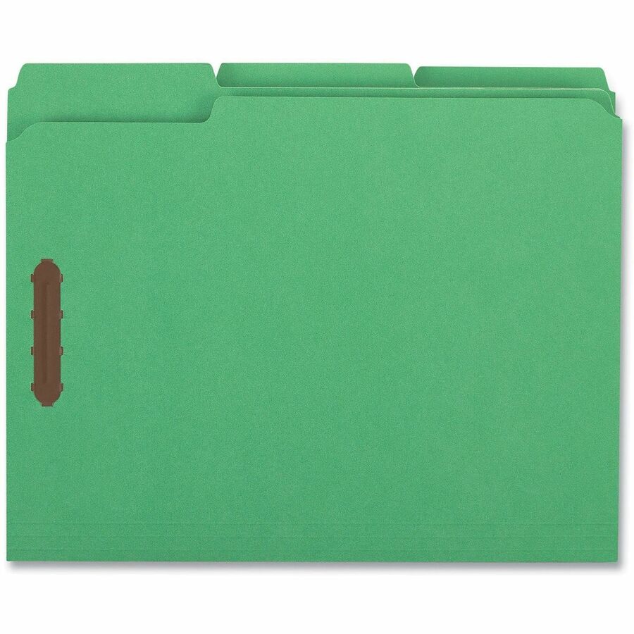 Universal 1/3 Tab Cut Letter Classification Folder - 8 1/2" x 11" - 3/4" Expansion - 2 Fastener(s) - 2" Fastener Capacity - Top Tab Location - Assorted Tab Position - Green - 50 Box