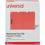 Universal 1/3 Tab Cut Letter Classification Folder - 8 1/2" x 11" - 3/4" Expansion - 2 Fastener(s) - 2" Fastener Capacity - Top Tab Location - Assorted Tab Position - Red - 50 Box