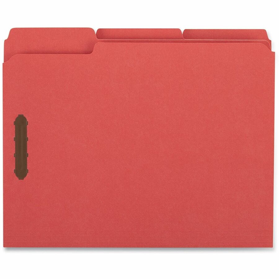 Universal 1/3 Tab Cut Letter Classification Folder - 8 1/2" x 11" - 3/4" Expansion - 2 Fastener(s) - 2" Fastener Capacity - Top Tab Location - Assorted Tab Position - Red - 50 Box