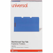 Universal 1/3 Tab Cut Legal Classification Folder - 8 1/2" x 14" - 3/4" Expansion - 2 Fastener(s) - 2" Fastener Capacity - Top Tab Location - Assorted Tab Position - Blue - 50 Box