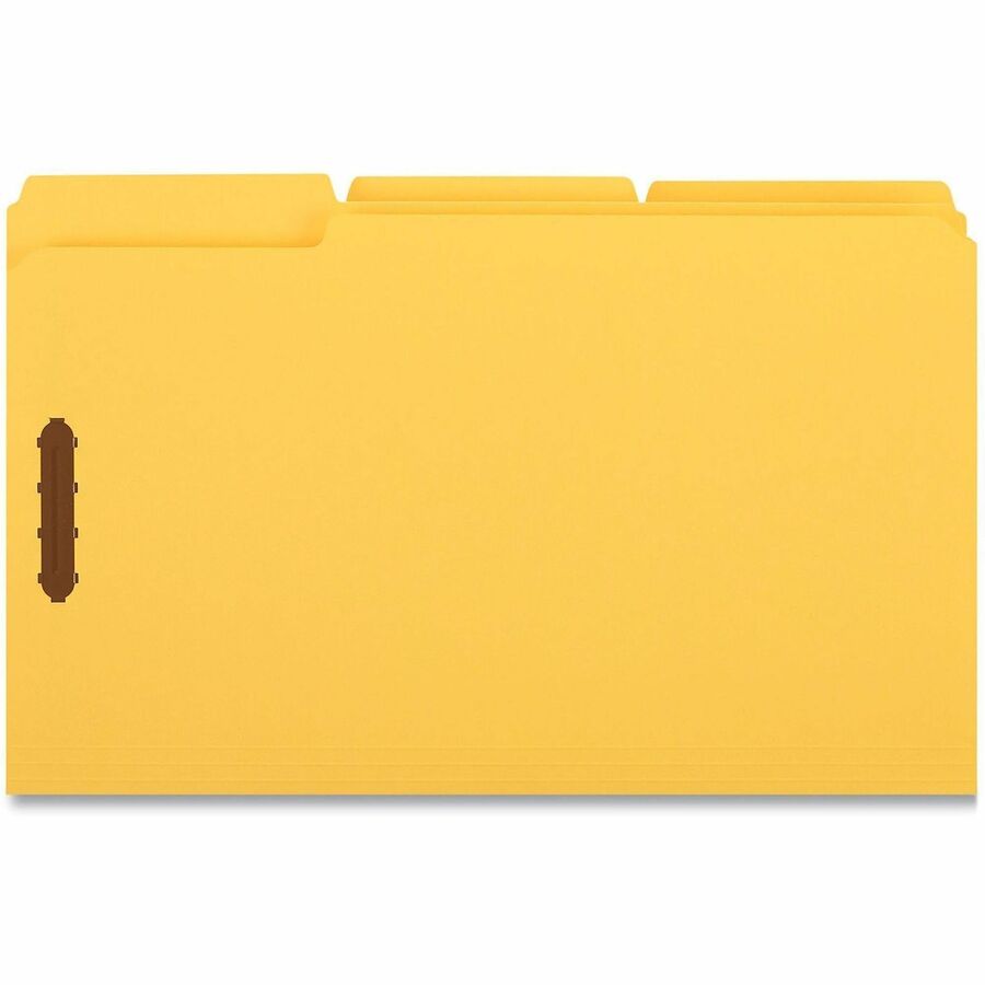 Universal 1/3 Tab Cut Legal Classification Folder - 8 1/2" x 14" - 3/4" Expansion - 2 Fastener(s) - 2" Fastener Capacity - Top Tab Location - Assorted Tab Position - Yellow - 50 Box