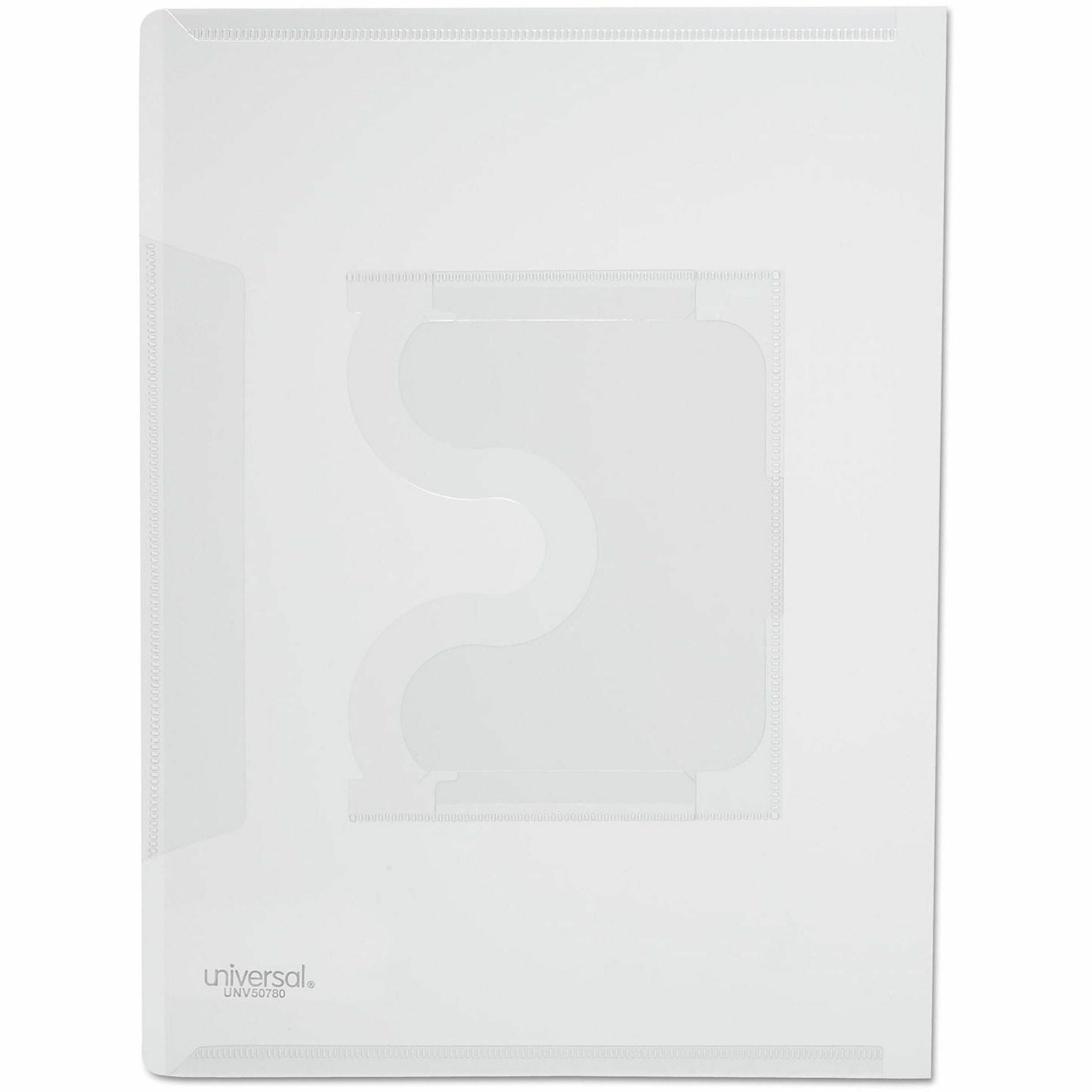 Universal Letter Project File, 8 1/2" x 11", Clear Plastic Polypropylene, Unpunched, 25 Pack