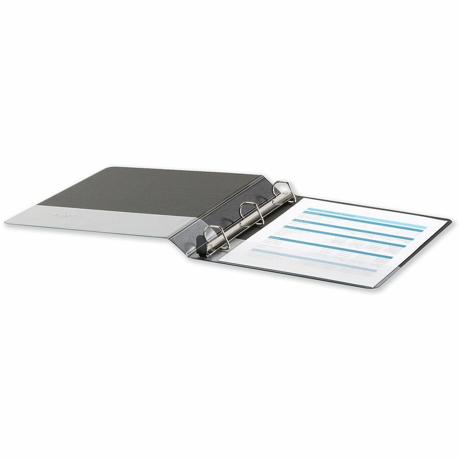 1" Binder Capacity - Letter - 8 1/2" x 11" Sheet Size - 250 Sheet Capacity - 3 Ring(s) - Fastener(s): Ring - Pocket(s): 2, Inside Front & Back - Polypropylene - Black - Non-stick - 1 Each