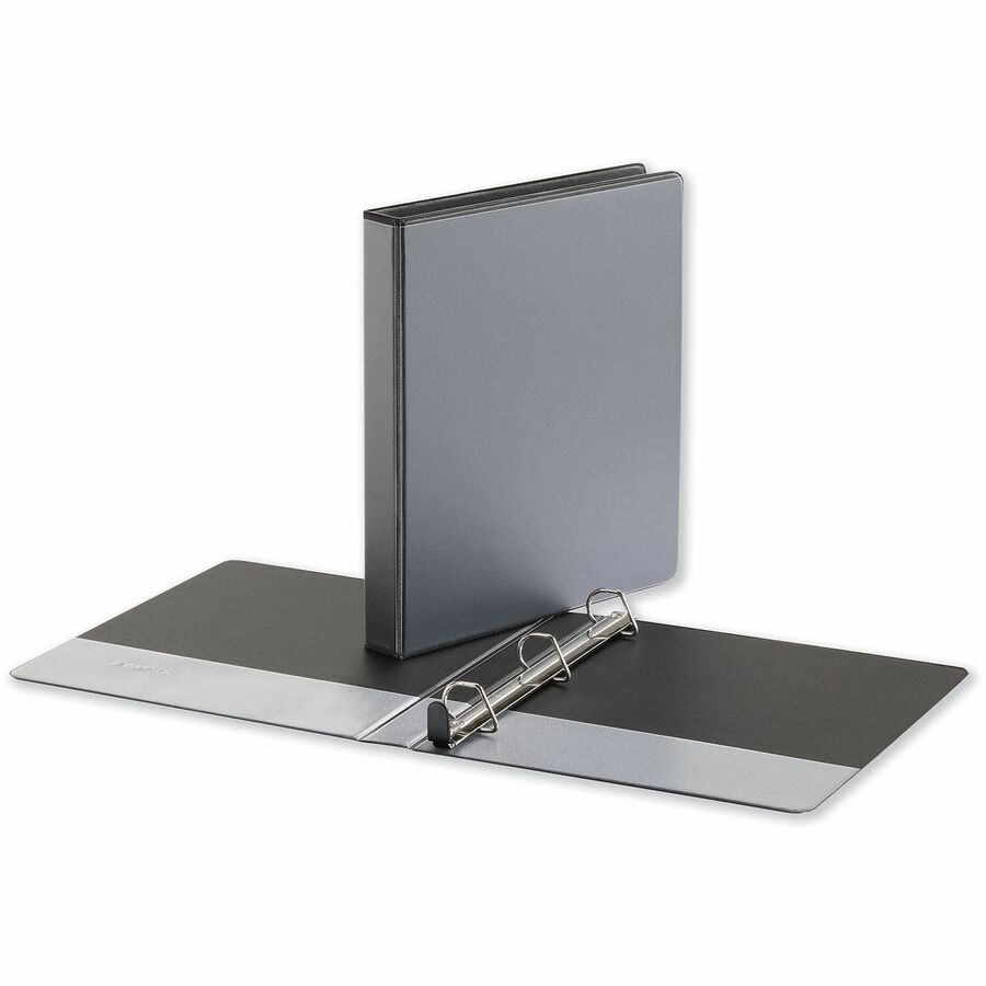 1" Binder Capacity - Letter - 8 1/2" x 11" Sheet Size - 250 Sheet Capacity - 3 Ring(s) - Fastener(s): Ring - Pocket(s): 2, Inside Front & Back - Polypropylene - Black - Non-stick - 1 Each