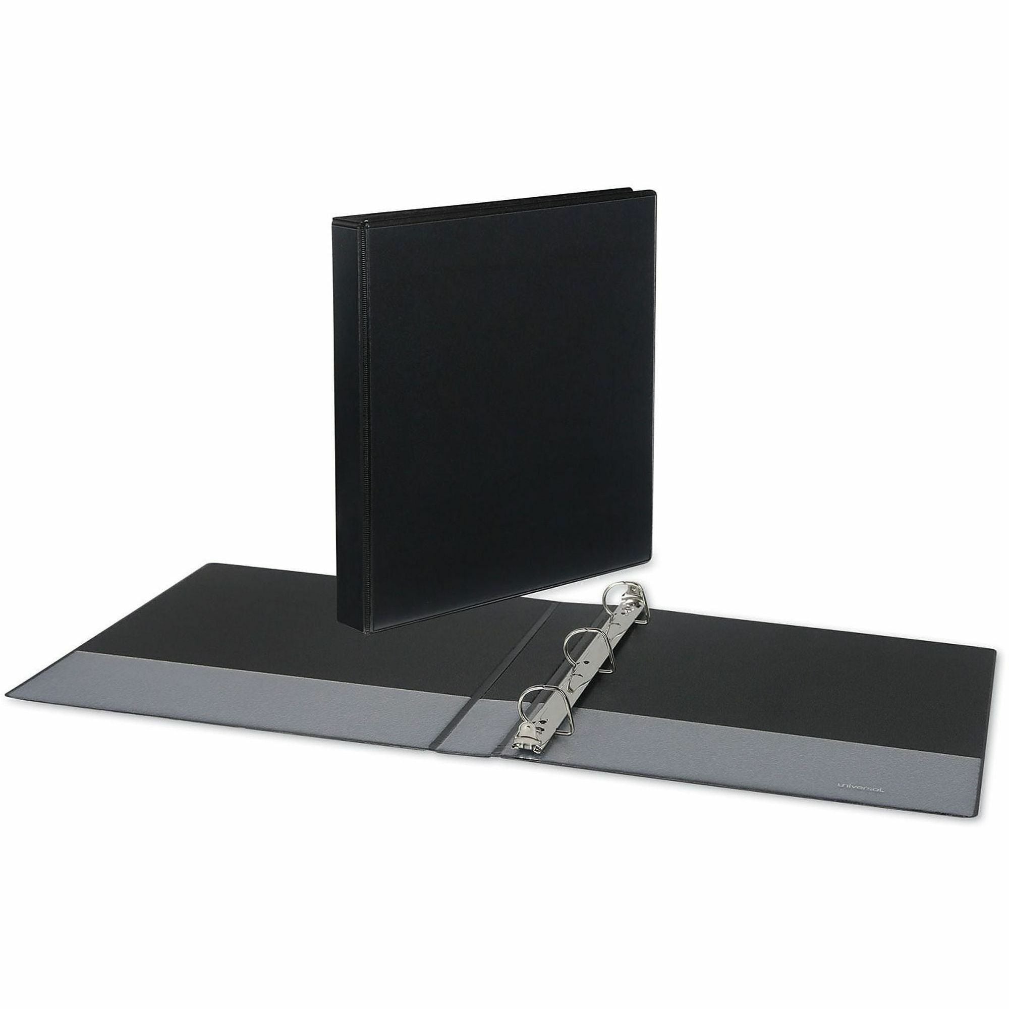 1" Binder Capacity - Letter - 8 1/2" x 11" Sheet Size - 220 Sheet Capacity - 3 Ring(s) - Fastener(s): Ring - Pocket(s): 2, Inside Front & Back - Polypropylene - Black - Non-stick - 1 Each