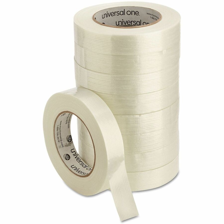 59.93 yd Length x 0.94" Width x 6.2 mil Thickness - 3" Core - Clear - Synthetic Rubber - Plastic Backing - 1 Roll