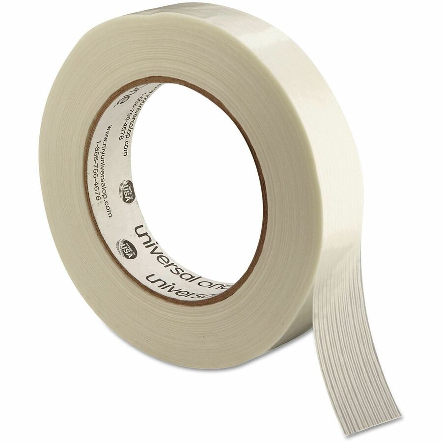 59.93 yd Length x 0.94" Width x 6.2 mil Thickness - 3" Core - Clear - Synthetic Rubber - Plastic Backing - 1 Roll