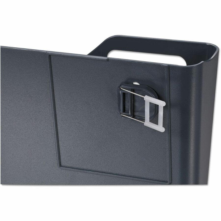 1 Compartment(s) - 7" Height x 13.50" Width x 3" Depth - Charcoal - Plastic - 1 Each
