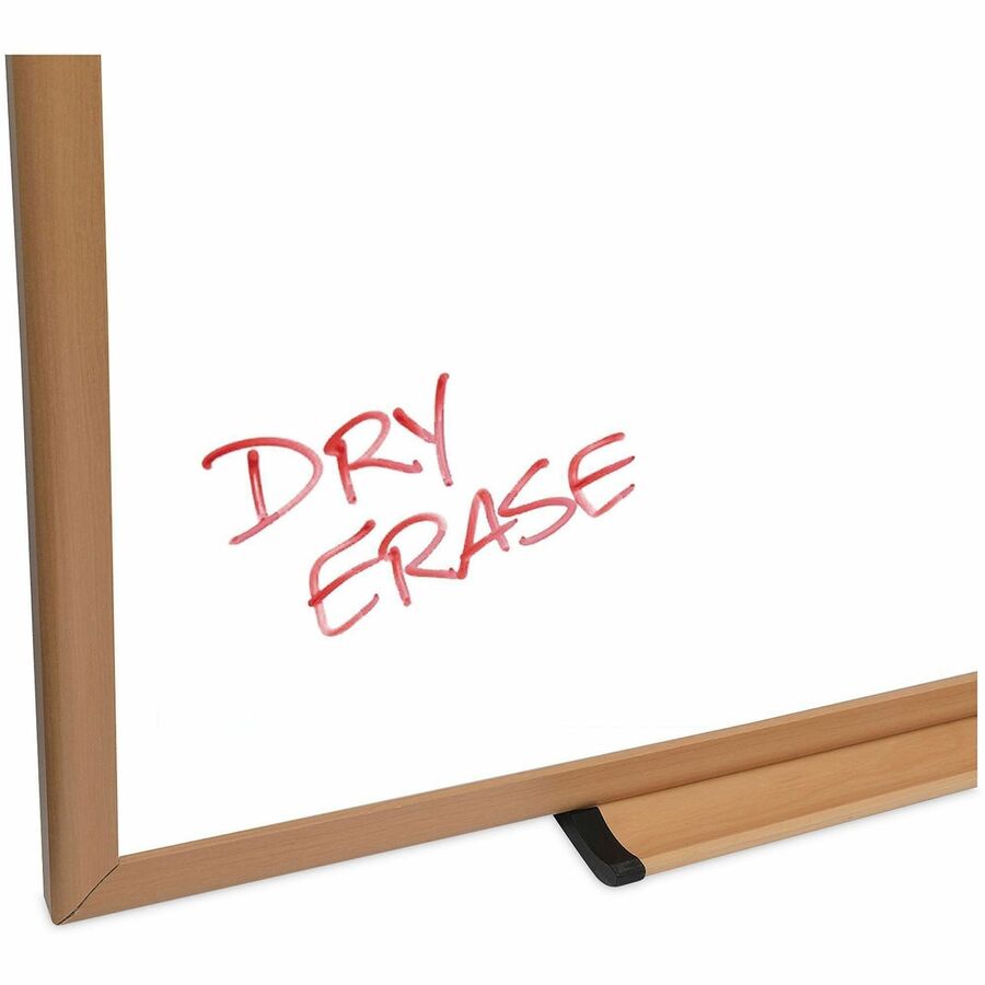 Universal Dry Erase Board - 48" (4 ft) Width x 36" (3 ft) Height - White Melamine Surface - Oak Medium Density Fiber (MDF) Frame - 1 Each