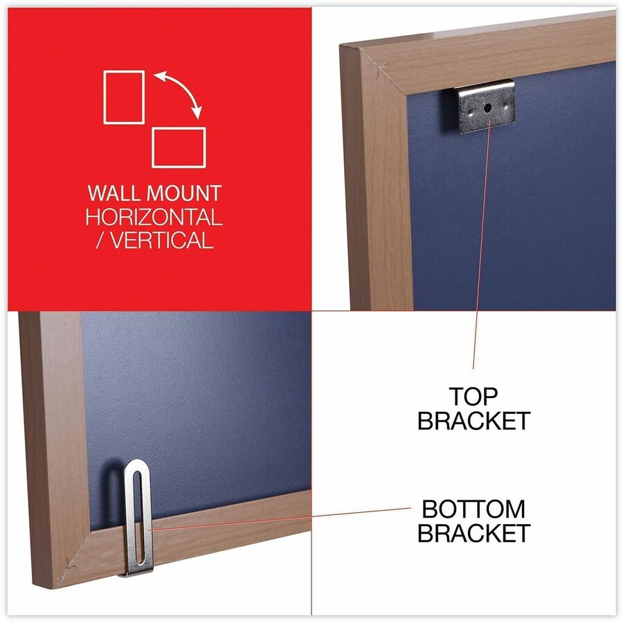 Universal Dry Erase Board - 96" (8 ft) Width x 48" (4 ft) Height - White Melamine Surface - Oak Medium Density Fiber (MDF) Frame - 1 Each