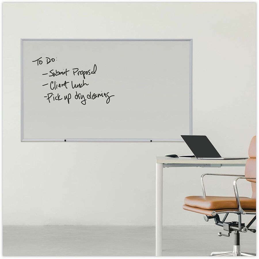 Universal Dry Erase Board - 60" (5 ft) Width x 36" (3 ft) Height - White Melamine Surface - Anodized Aluminum Frame - 1 Each