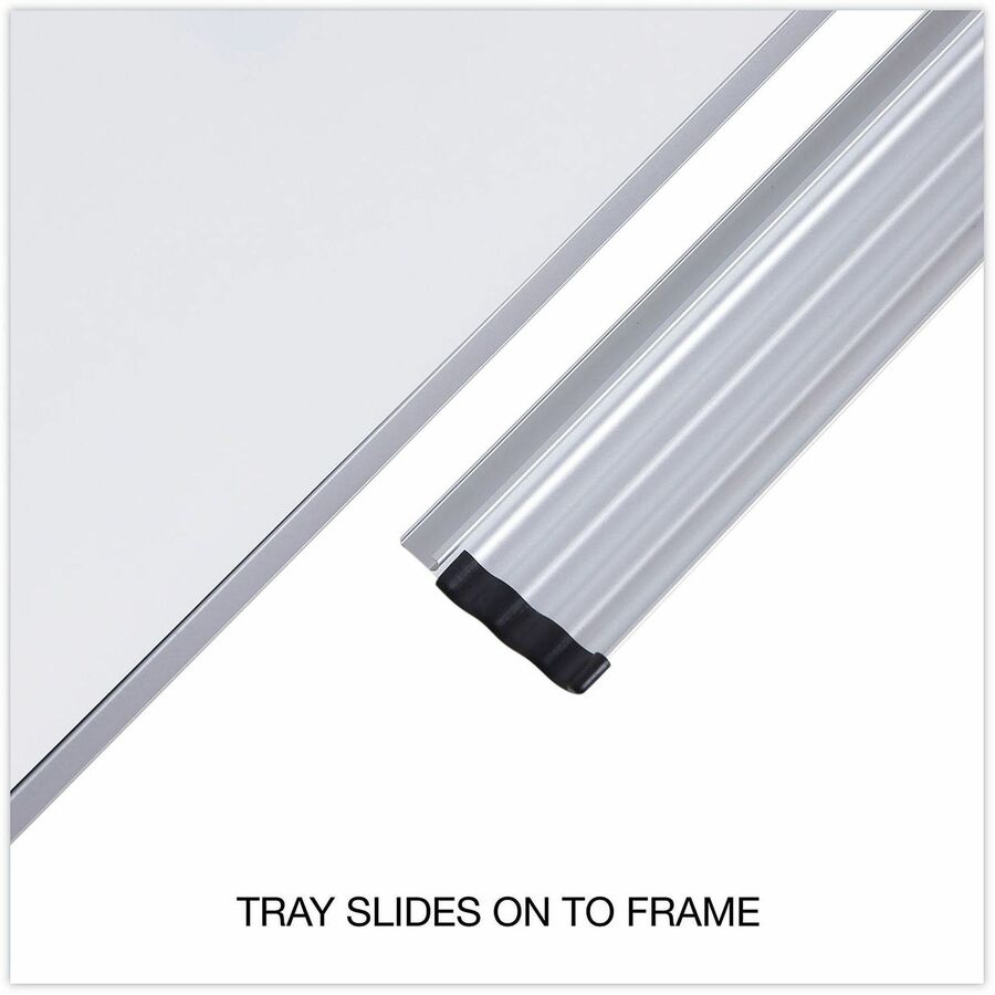 Universal Dry Erase Board - 96" (8 ft) Width x 48" (4 ft) Height - White Melamine Surface - Anodized Aluminum Frame - 1 Each