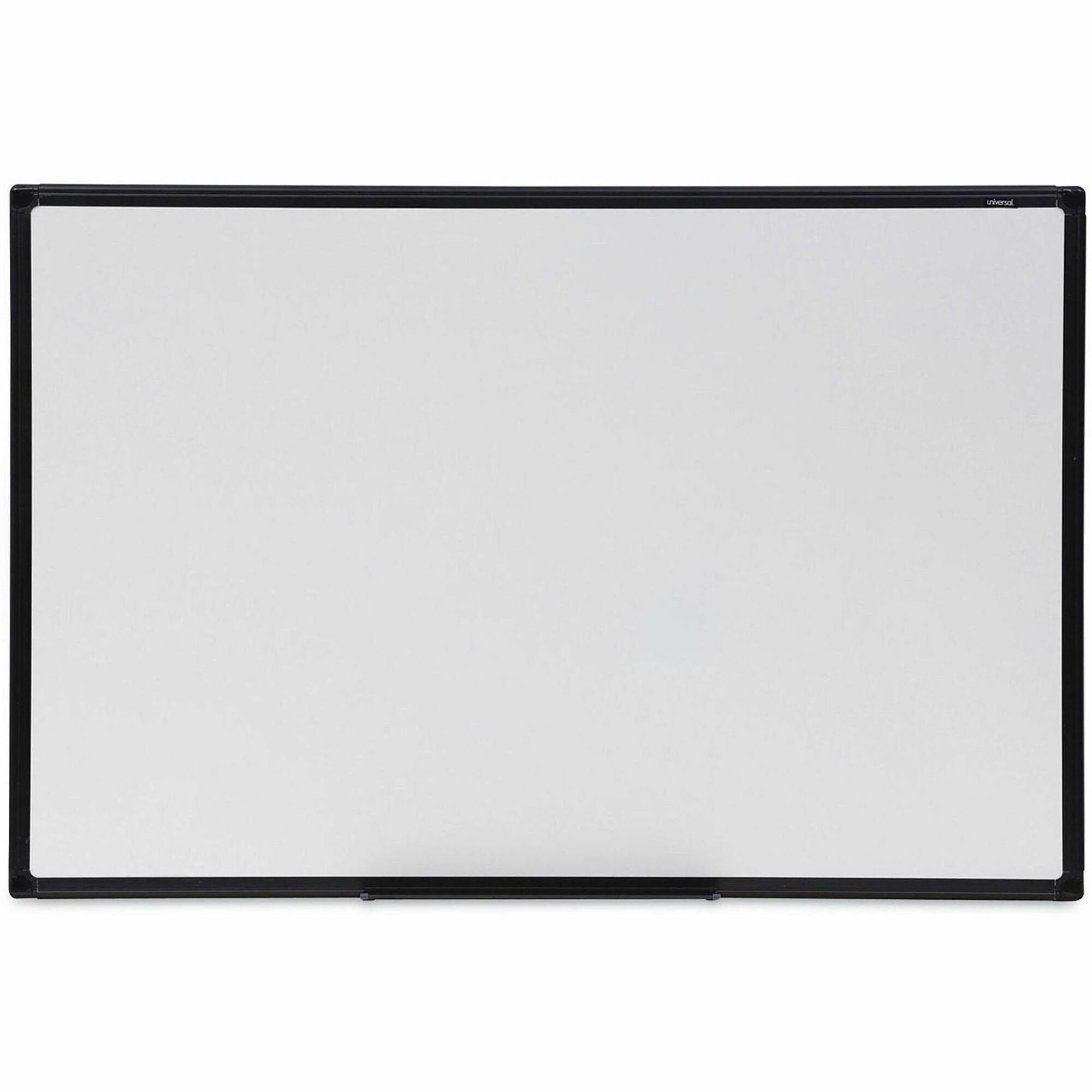 Universal Dry Erase Board - 36" (3 ft) Width x 24" (2 ft) Height - White Melamine Surface - Black Anodized Aluminum Frame - 1 Each