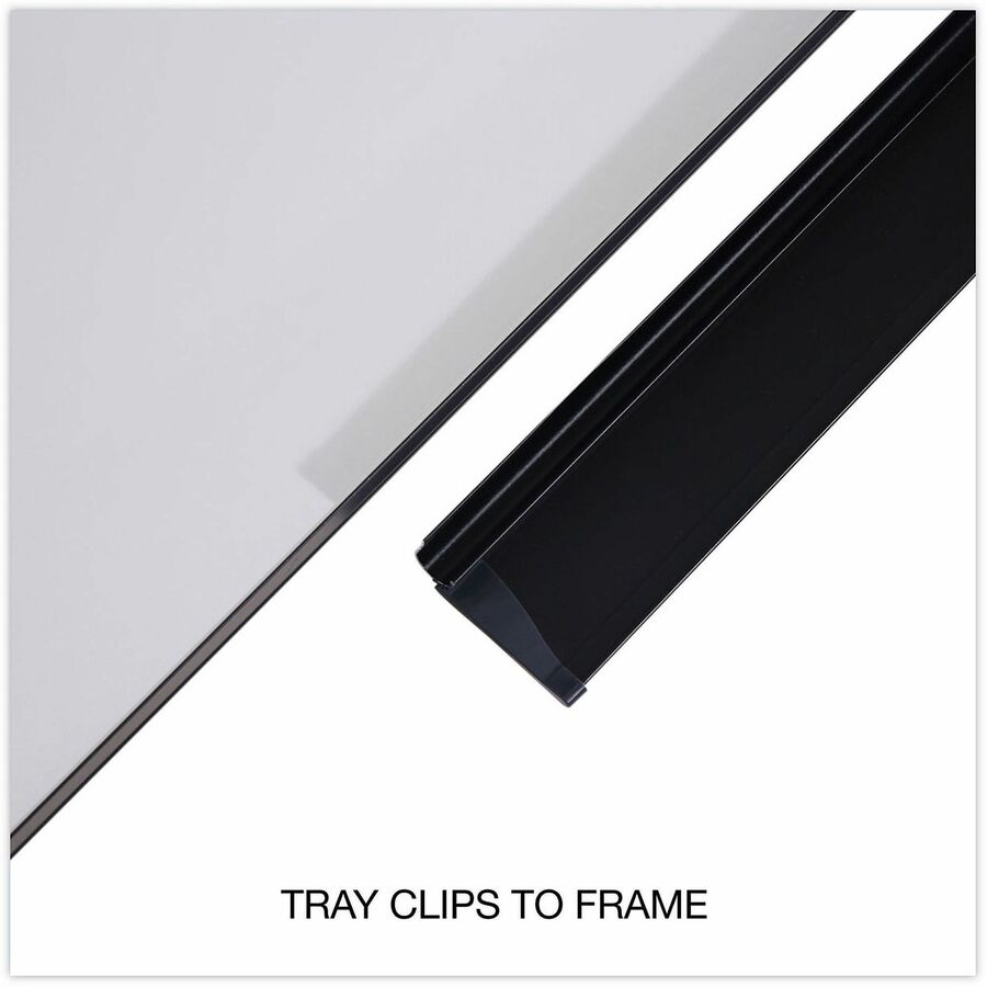Universal Dry Erase Board - 48" (4 ft) Width x 36" (3 ft) Height - White Melamine Surface - Black Anodized Aluminum Frame - 1 Each