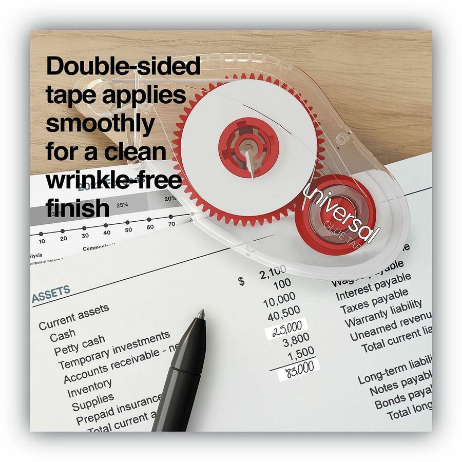 10.93 yd Length x 0.31" Width - Clear - Cardboard, Paper - 2 / Pack