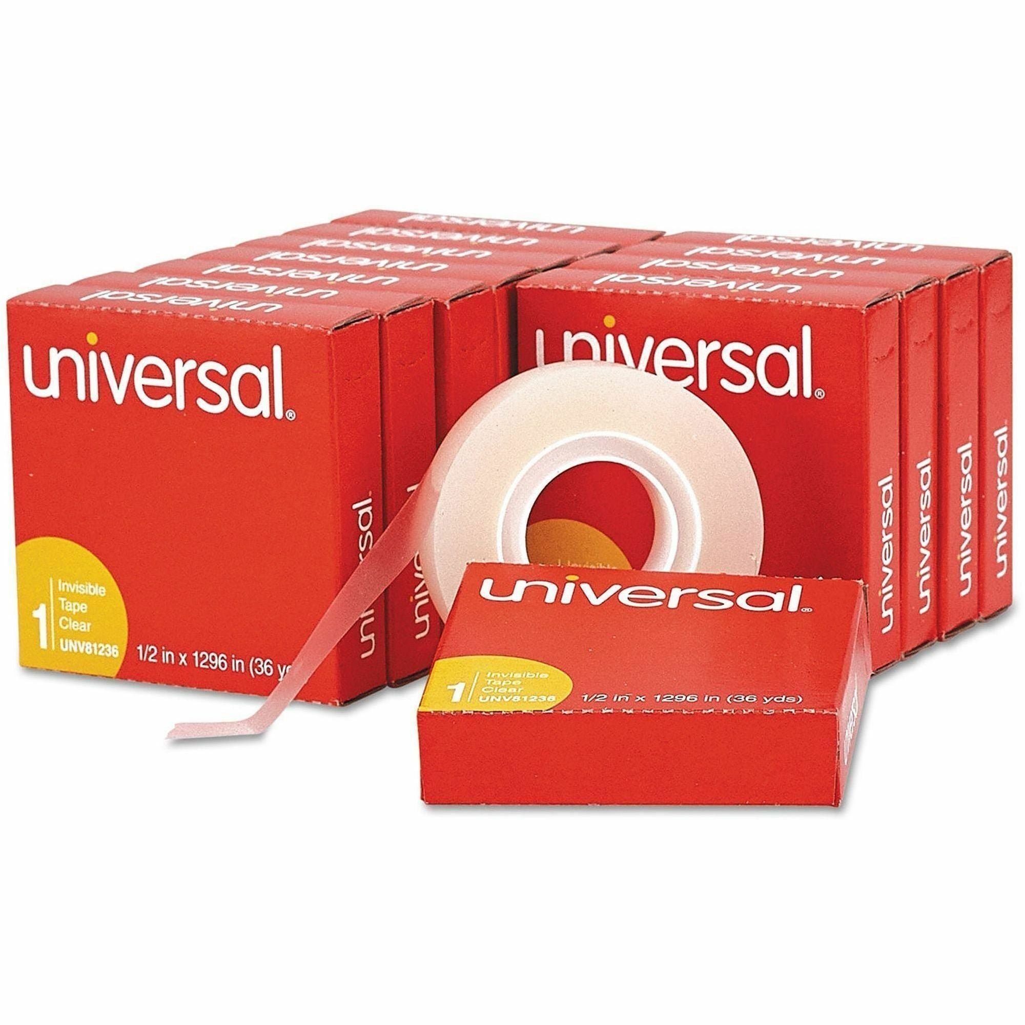 36 yd Length x 0.50" Width x 2 mil Thickness - 1" Core - Matte - Clear - Acrylic - Plastic Backing - 12 / Pack