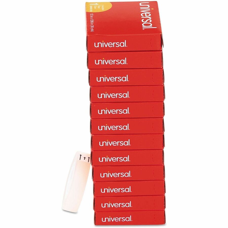 36 yd Length x 0.50" Width x 2 mil Thickness - 1" Core - Matte - Clear - Acrylic - Plastic Backing - 12 / Pack