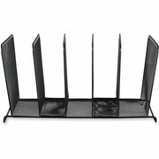 Universal Desktop File Sorter - 5 Compartment(s) - 7.50" Height x 14.63" Width x 8.13" Depth - Black - Metal Wire, Metal Mesh - 1 Each