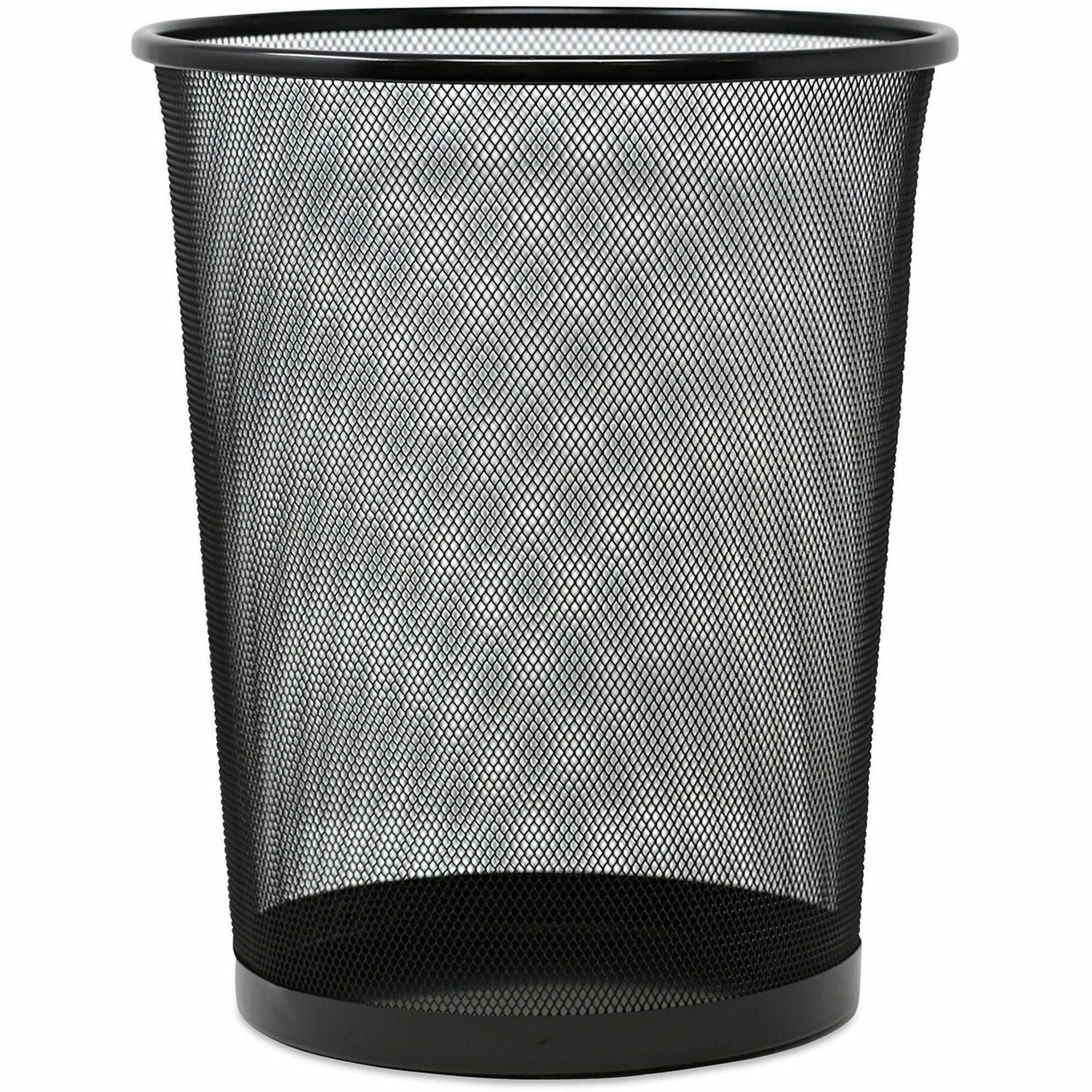 Open Top - 4.50 gal Capacity - Round - 11.70" Opening Diameter - For Desk, Office - Durable, Sturdy, Breathable - 14.1" Height x 11.8" Width x 14.1" Depth x 11.8" Diameter - Steel Mesh - Powder Coated - Black - 1 Each