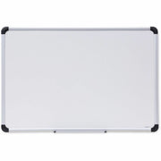 Universal Dry Erase Board - 36" (3 ft) Width x 24" (2 ft) Height - White Porcelain Surface - Silver Aluminum, Black Frame - Magnetic - 1 Each