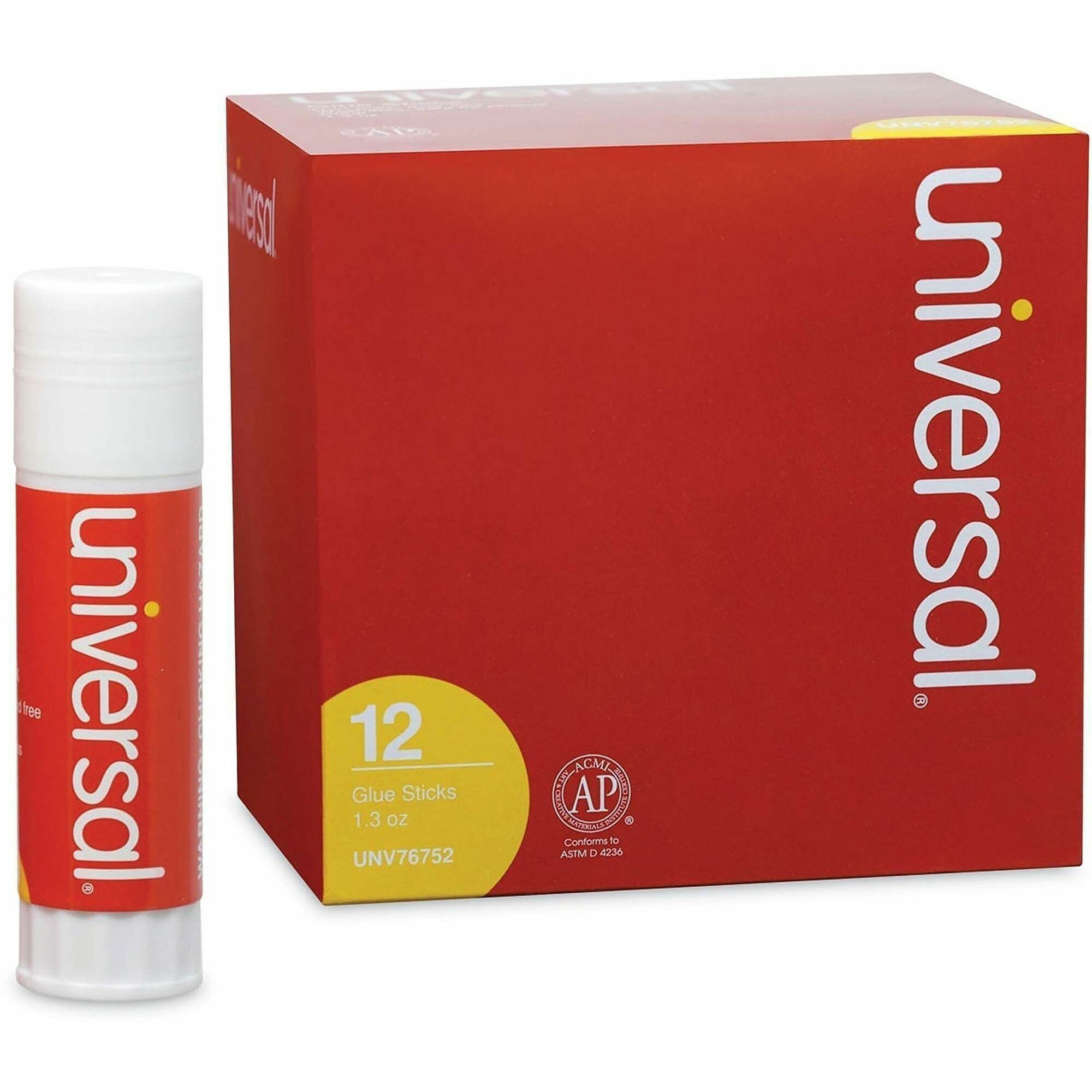 Universal Glue Stick - 1.30 oz - Clear - 12 / Pack