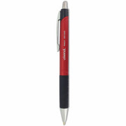 Universal Comfort Grip Ballpoint Pen - 1 mm Medium Conical Pen Point - Retractable - Red Ink - Red, Black Barrel - 1 Dozen