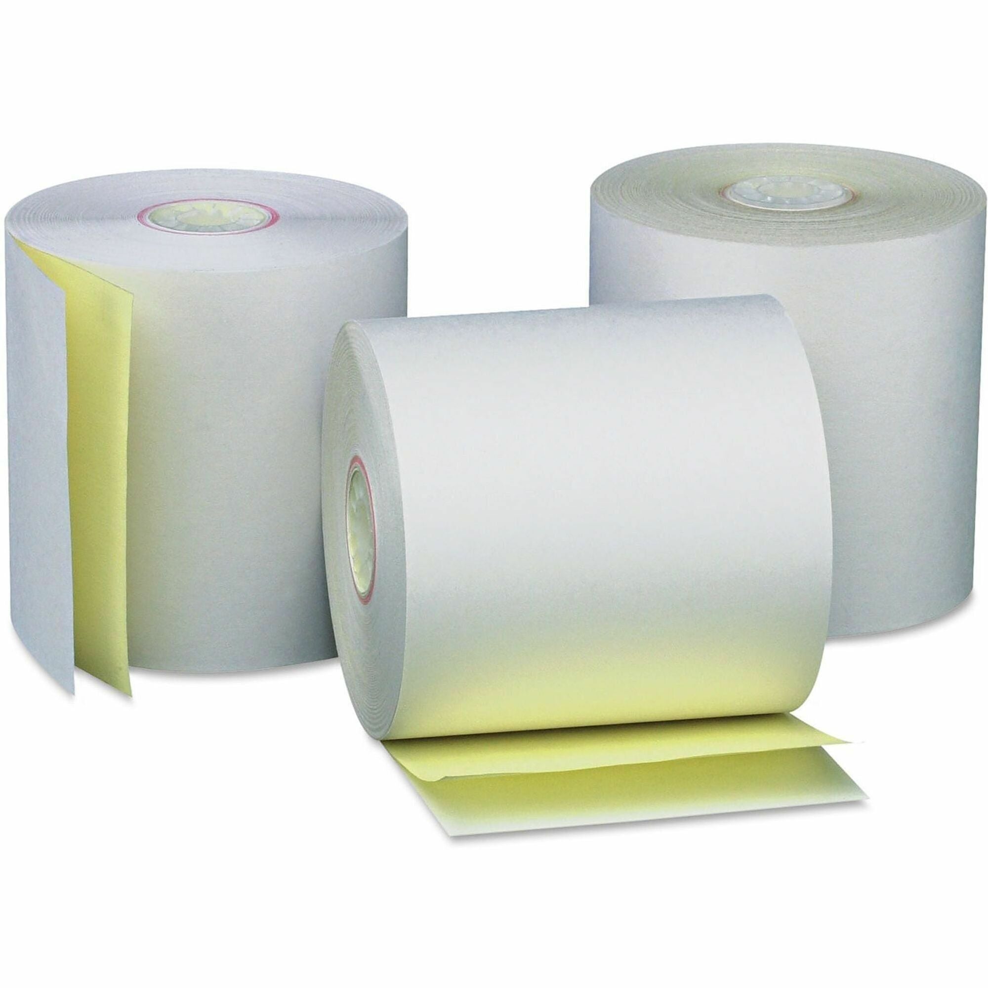 3" x 90 ft - End of Paper Indicator - White/Canary - 50 / Carton