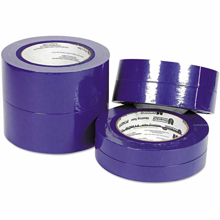 Universal Masking Tape - 59.93 yd Length x 0.94" Width x 5 mil Thickness - 3" Core - Blue - Synthetic Rubber - Crepe Paper Backing - 2 / Pack