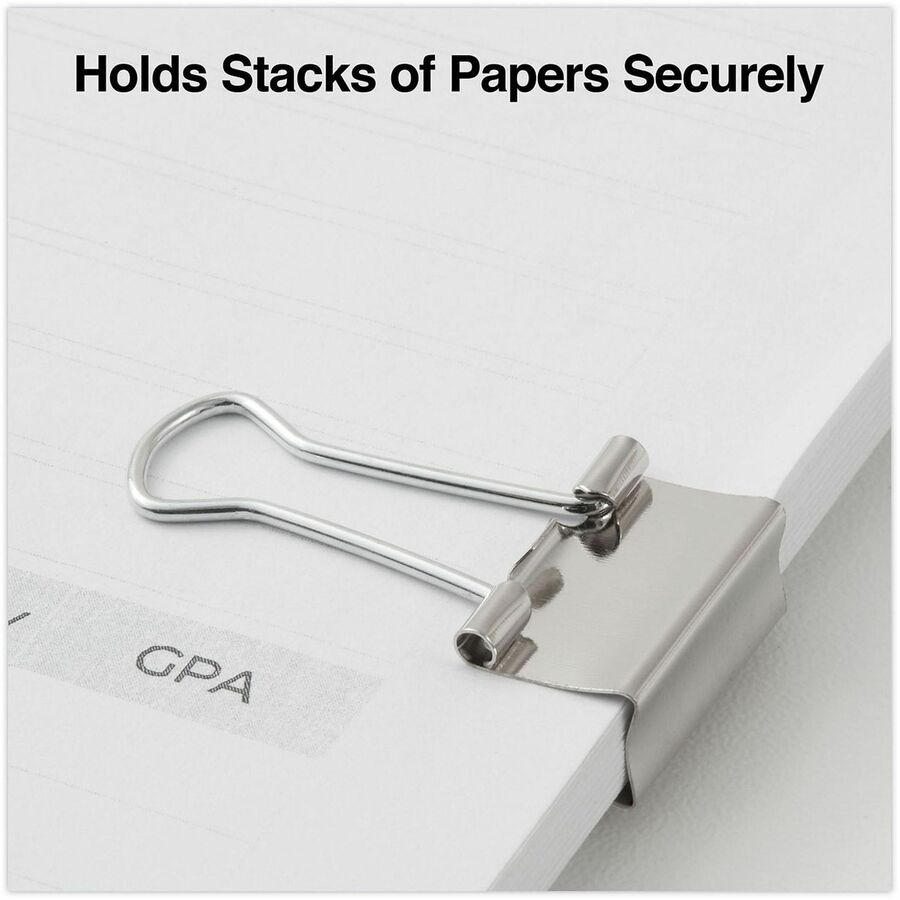 Small - 0.7" Width - 0.38" Size Capacity - Silver - Metal, Steel Wire - 40 / Pack