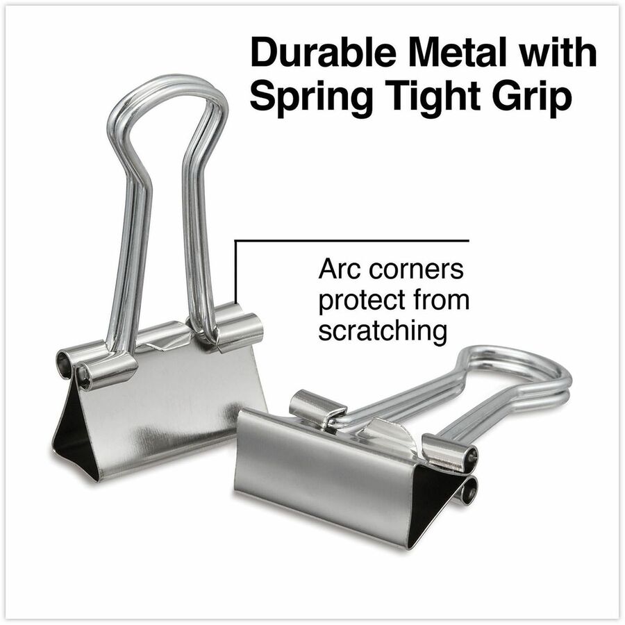 Small - 0.7" Width - 0.38" Size Capacity - Silver - Metal, Steel Wire - 40 / Pack