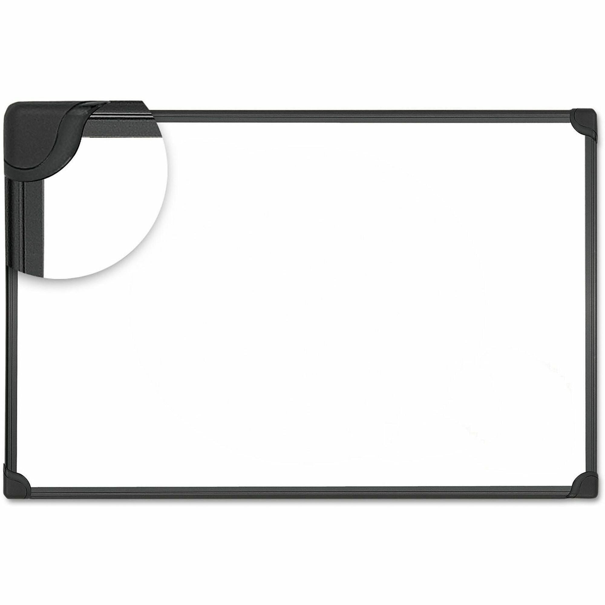 Universal Dry Erase Board - 48" (4 ft) Width x 36" (3 ft) Height - White Steel Surface - Black Aluminum Frame - Magnetic - 1 Each