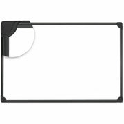 Universal Dry Erase Board - 24" (2 ft) Width x 18" (1.5 ft) Height - White Steel Surface - Black Aluminum Frame - Magnetic - 1 Each