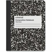 1 Subject(s) - 100 Sheets - Sewn - Wide Ruled, Legal Ruled Front Ruling - 15 lb Basis Weight - 9.75" Height x 7.5" Width - White Paper - Black Marble Chipboard Cover