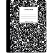 Universal Notebook - 1 Subject(s) - 100 Sheets - Sewn - Wide Ruled, Legal Ruled Front Ruling - 15 lb Basis Weight - 9.75" Height x 7.5" Width - White Paper - Black Marble Chipboard Cover - 6 / Pack