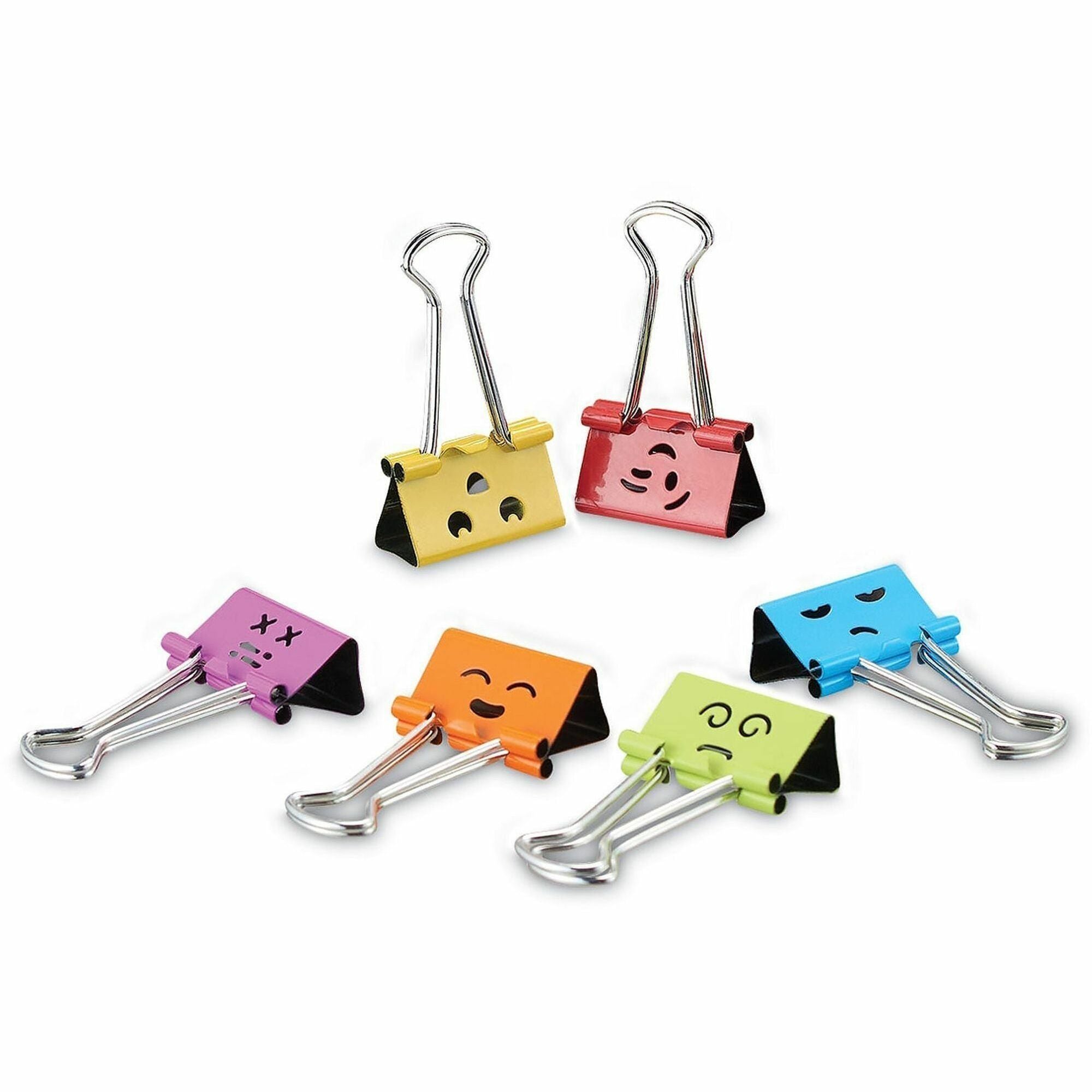 Medium - 1" Width - 0.63" Size Capacity - Assorted, Lavender, Lime, Orange, Purple, Red, Sky Blue, Yellow - Metal, Steel Wire - 42 / Pack