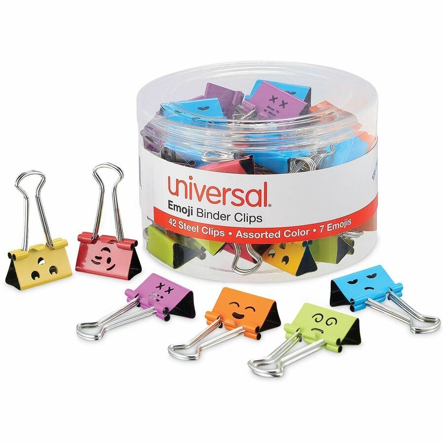 Medium - 1" Width - 0.63" Size Capacity - Assorted, Lavender, Lime, Orange, Purple, Red, Sky Blue, Yellow - Metal, Steel Wire - 42 / Pack