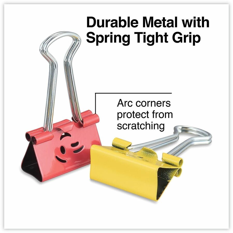 Medium - 1" Width - 0.63" Size Capacity - Assorted, Lavender, Lime, Orange, Purple, Red, Sky Blue, Yellow - Metal, Steel Wire - 42 / Pack