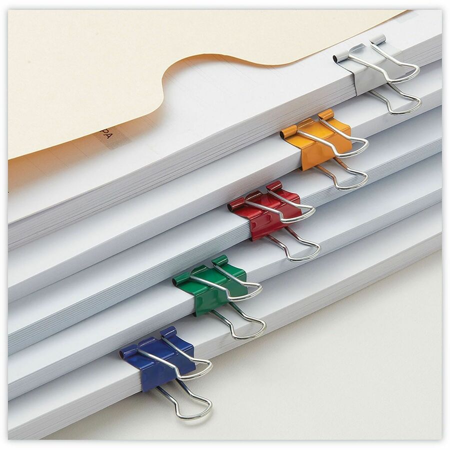 Mini - 0.6" Width - 0.25" Size Capacity - Assorted, Blue, Gold, Green, Red, White - Metal, Steel Wire - 60 / Pack