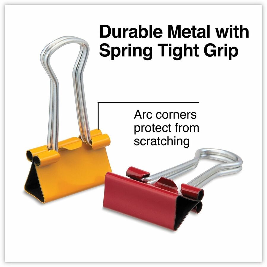 Small - 0.7" Width - 0.38" Size Capacity - Assorted, Blue, Gold, Green, Red, White - Metal, Steel Wire - 40 / Pack