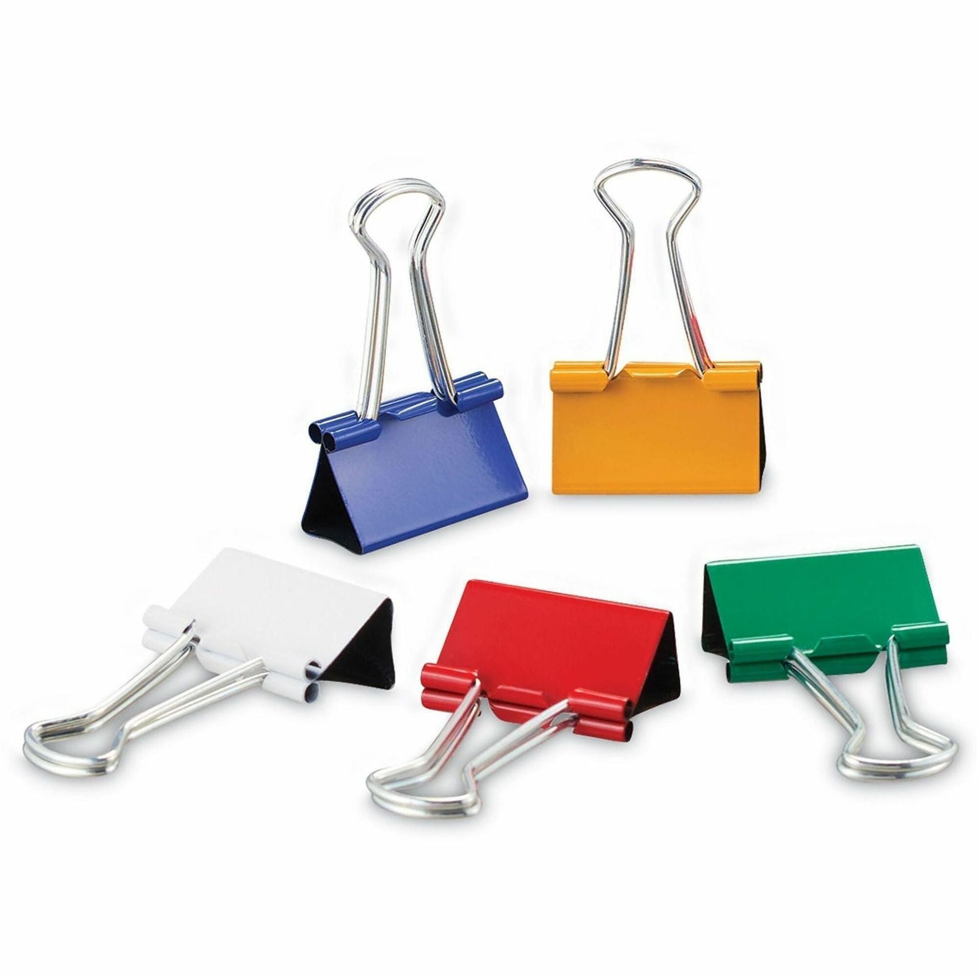 Medium - 1.3" Width - 0.63" Size Capacity - Assorted, Blue, Gold, Green, White, Red - Metal, Steel Wire - 24 / Pack