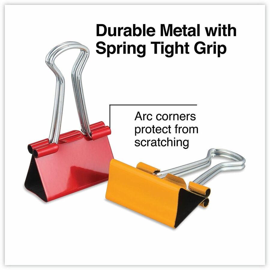 Medium - 1.3" Width - 0.63" Size Capacity - Assorted, Blue, Gold, Green, White, Red - Metal, Steel Wire - 24 / Pack