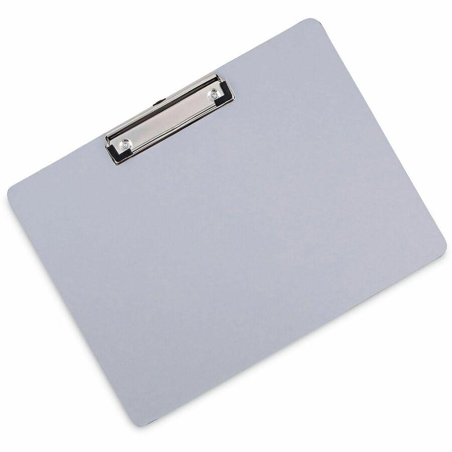 Universal Clipboard - 0.50" Clip Capacity - Storage for Paper - 8 1/2" x 11" Sheet Size - Plastic - Silver - 1 Each