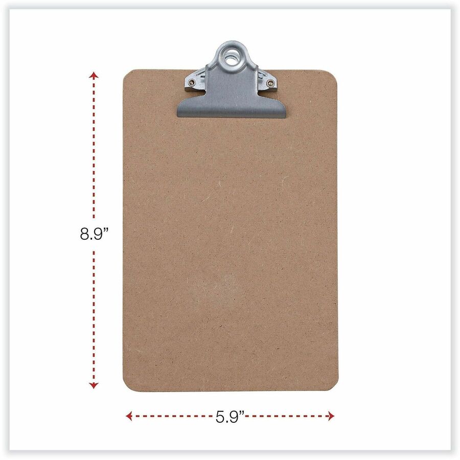 Universal Clipboard - 0.75" Clip Capacity - Storage for Document, Form, Paper - Hardboard - Brown - 3 / Pack