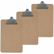 Universal Clipboard - 1.25" Clip Capacity - Storage for Paper, Document, Form - Hardboard - Brown - 3 / Pack