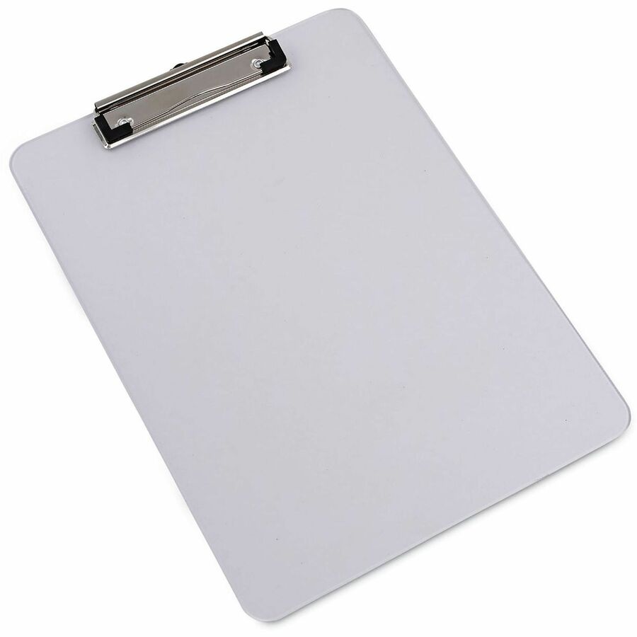Universal Clipboard, 0.50" Clip Capacity, 8.5" x 11" Sheet Size, Built-in Ruler, Shatter-Resistant Plastic, Clear, 1 Each