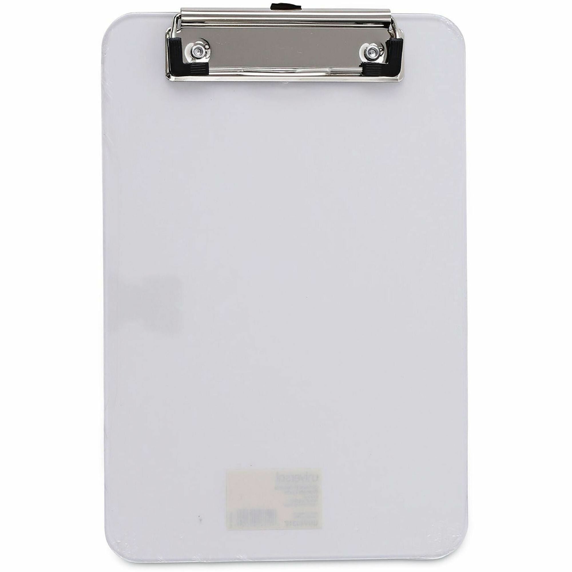 Universal Clipboard, 0.50" Clip Capacity, 5" x 8" Sheet Size, Plastic, Clear, 1 Each