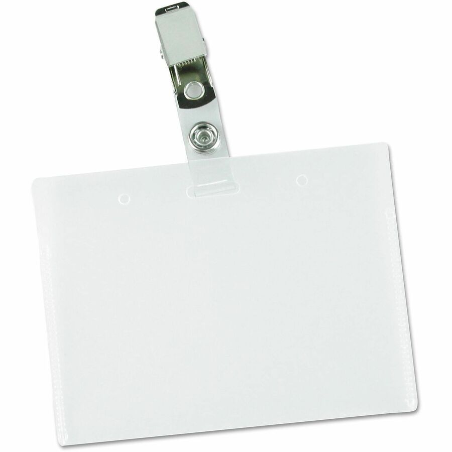 Support 3.50" x 2.25" Media - Horizontal - Plastic - Clear - 50 / Box