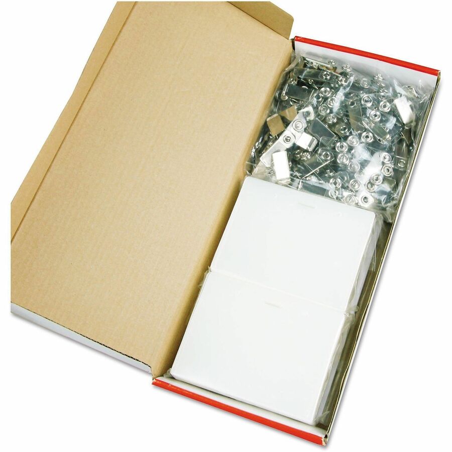Support 3.50" x 2.25" Media - Horizontal - Plastic - Clear - 50 / Box